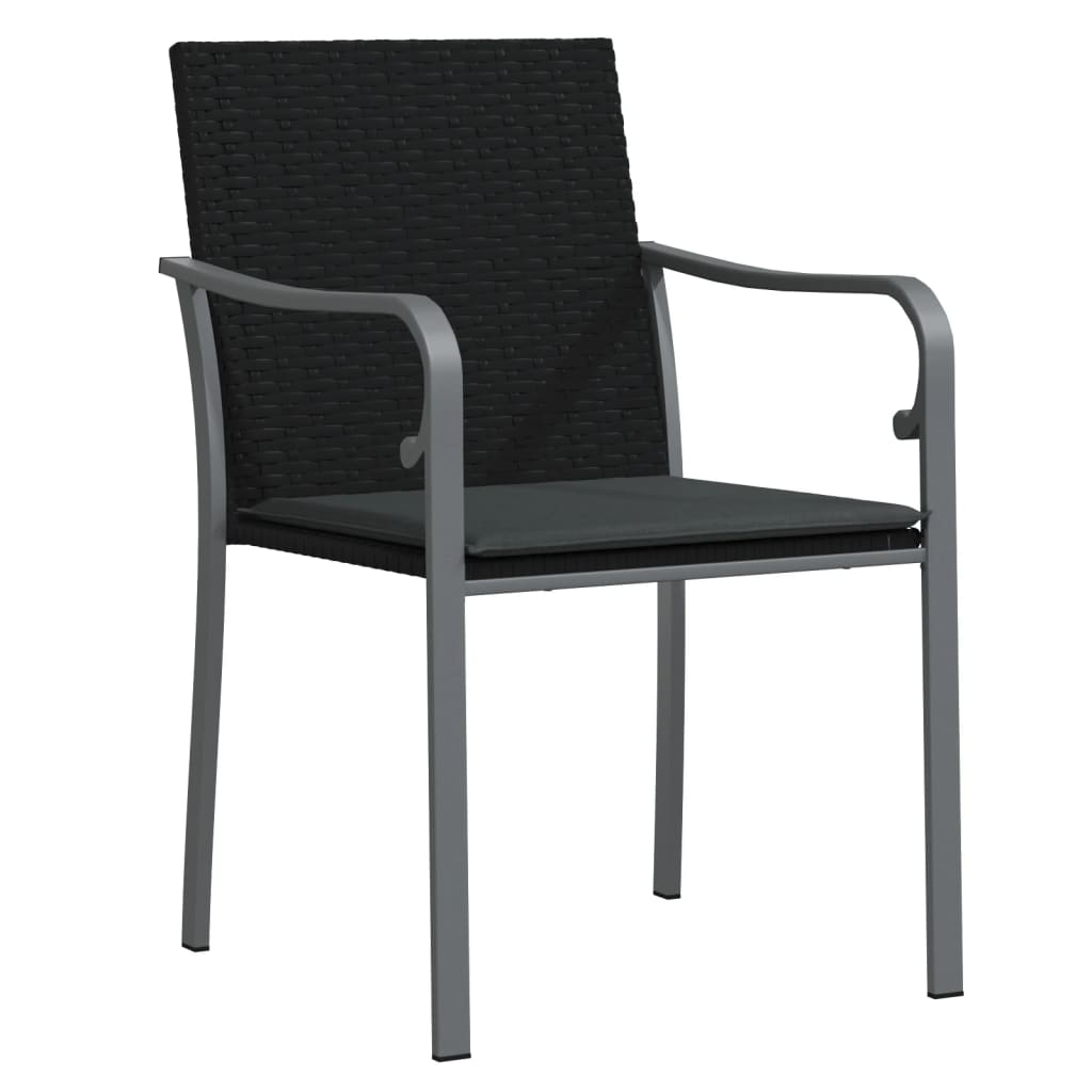 9-tlg. Garten-Essgruppe mit Kissen Poly Rattan und Stahl