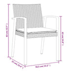 3-tlg. Garten-Essgruppe mit Kissen Poly Rattan und Stahl
