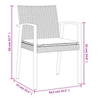 5-tlg. Garten-Essgruppe mit Kissen Poly Rattan und Stahl