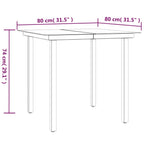 5-tlg. Garten-Essgruppe mit Kissen Poly Rattan und Stahl