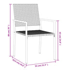3-tlg. Garten-Essgruppe Poly Rattan und Stahl