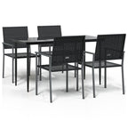 5-tlg. Garten-Essgruppe Poly Rattan und Stahl