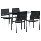 5-tlg. Garten-Essgruppe Poly Rattan und Stahl