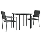 3-tlg. Garten-Essgruppe Poly Rattan und Stahl