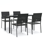 5-tlg. Garten-Essgruppe Poly Rattan und Stahl