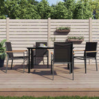5-tlg. Garten-Essgruppe Schwarz Textilene und Stahl
