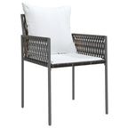 5-tlg. Garten-Essgruppe mit Kissen Poly Rattan und Stahl