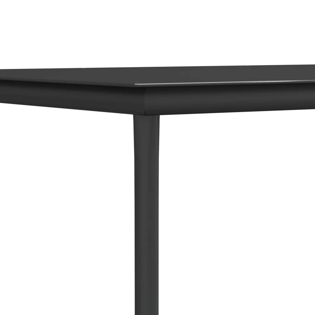 5-tlg. Garten-Essgruppe mit Kissen Schwarz Poly Rattan & Stahl