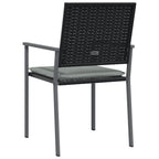 Gartenstühle mit Kissen 4 Stk. Schwarz 54x62,5x89cm Poly Rattan