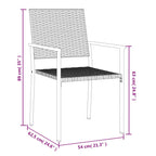 Gartenstühle 6 Stk. Schwarz 54x62,5x89 cm Poly Rattan
