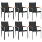 Gartenstühle 6 Stk. Schwarz 55x61,5x90 cm Textilene und Stahl