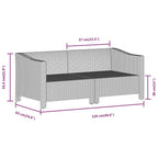 5-tlg. Garten-Lounge-Set mit Kissen Grau Poly Rattan