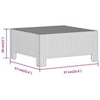 9-tlg. Garten-Lounge-Set mit Kissen Grau Poly Rattan