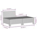 8-tlg. Garten-Lounge-Set mit Kissen Grau Poly Rattan