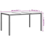 5-tlg. Garten-Essgruppe mit Kissen Braun Poly Rattan