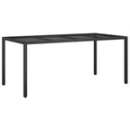 9-tlg. Garten-Essgruppe mit Kissen Schwarz Poly Rattan