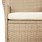 5-tlg. Garten-Essgruppe mit Kissen Beige Poly Rattan