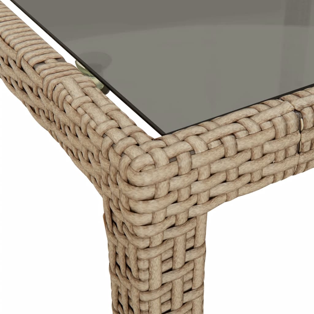 9-tlg. Garten-Essgruppe mit Kissen Beige Poly Rattan