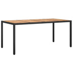 9-tlg. Garten-Essgruppe mit Kissen Schwarz Poly Rattan