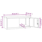 Aktenschrank Schwarz 90x40x40 cm Stahl