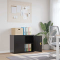 Aktenschrank Schwarz 90x40x70 cm Stahl