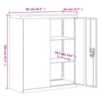 Aktenschrank Hellgrau 90x40x105 cm Stahl