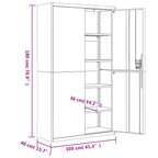Aktenschrank Anthrazit 105x40x180 cm Stahl