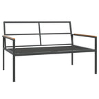 4-tlg. Garten-Lounge-Set mit Kissen Anthrazit Stahl