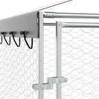 Outdoor-Hundezwinger mit Dach Silber 3x1,5x2,5m Stahl Verzinkt