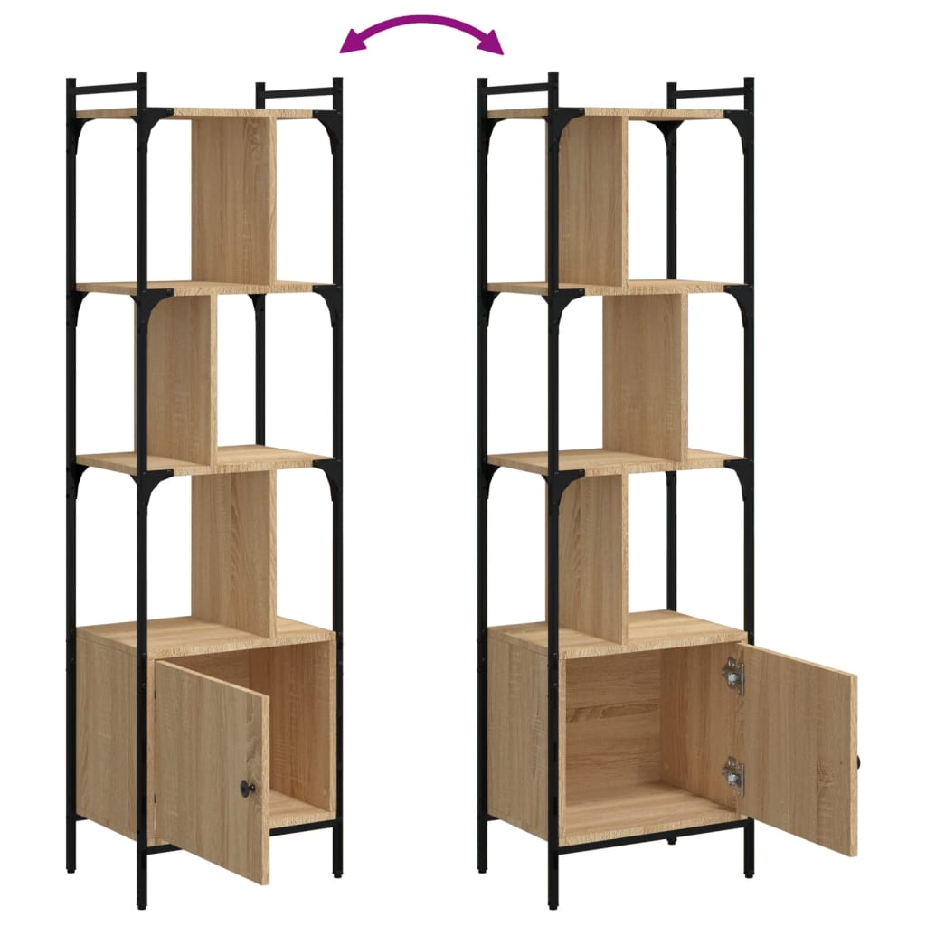 Bücherregal mit Tür Sonoma-Eiche 44,5x30x154,5 cm Holzwerkstoff