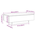 Couchtisch Grau Sonoma 100x49,5x31 cm Holzwerkstoff