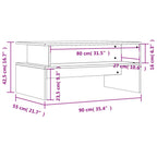 Couchtisch Betongrau 90x55x42,5 cm Holzwerkstoff