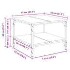 Couchtisch Grau Sonoma 55x55x40 cm Holzwerkstoff