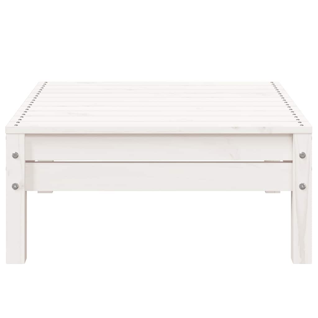 Gartensofa 3-Sitzer mit Hocker Weiß Massivholz Kiefer