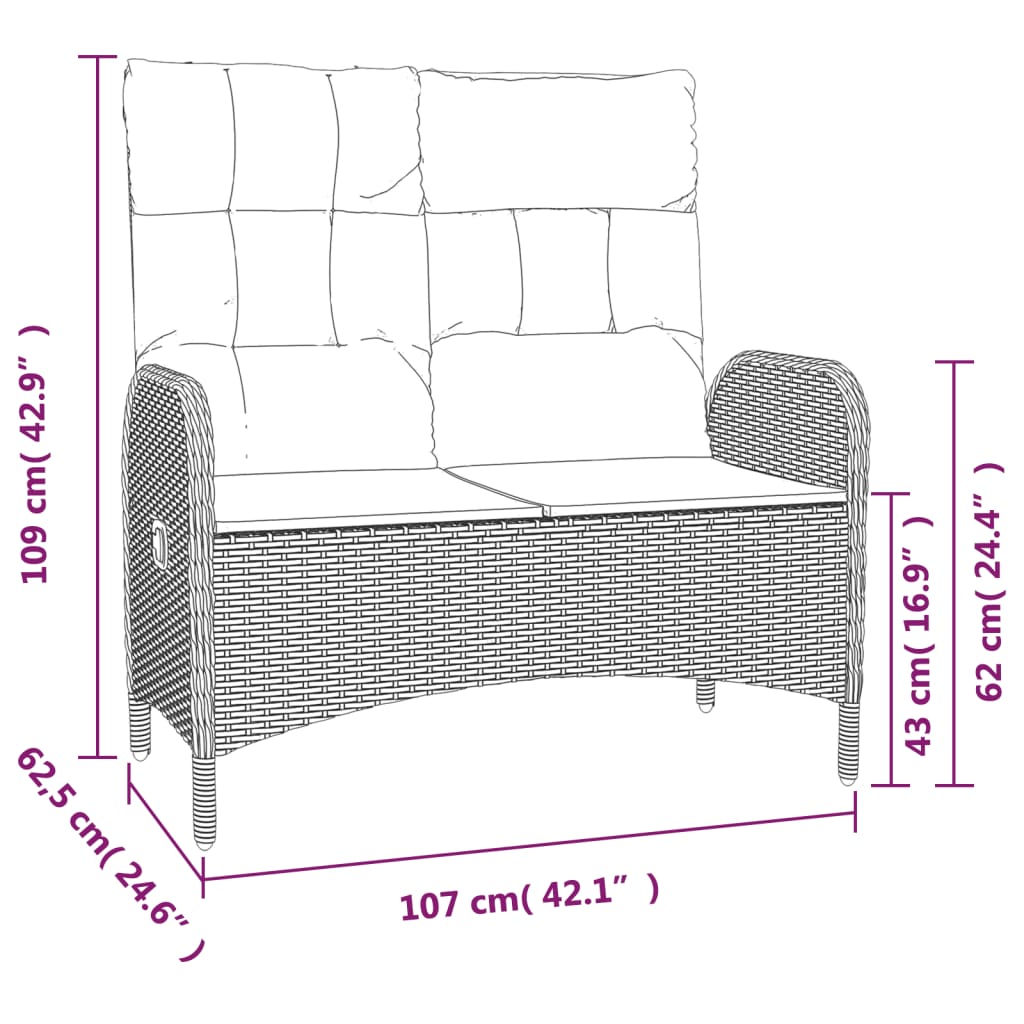 4-tlg. Garten-Essgruppe mit Kissen Grau Poly Rattan
