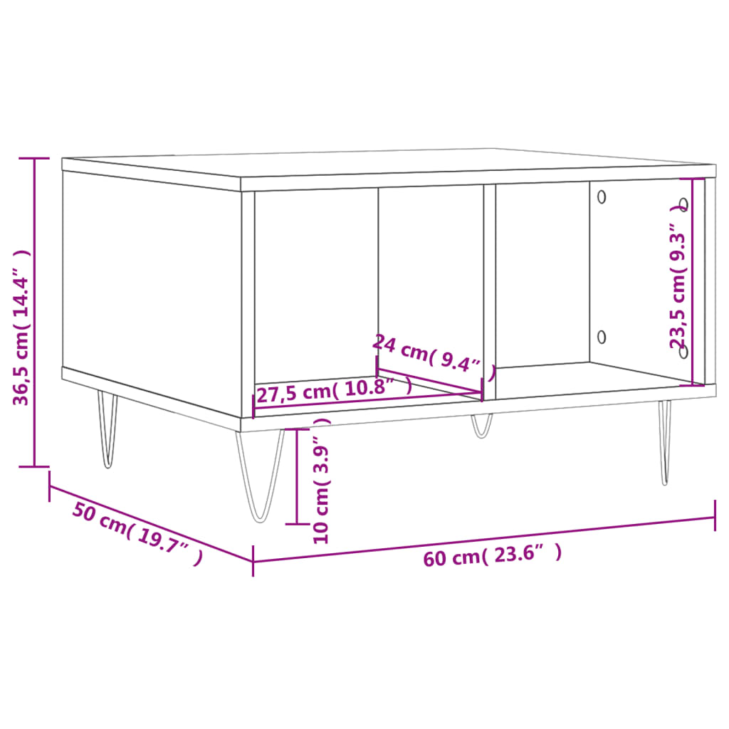 Couchtisch Sonoma-Eiche 60x50x36,5 cm Holzwerkstoff
