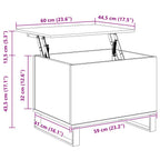 Couchtisch Braun Eichen-Optik 60x44,5x45 cm Holzwerkstoff