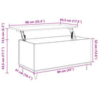 Couchtisch Betongrau 90x44,5x45 cm Holzwerkstoff