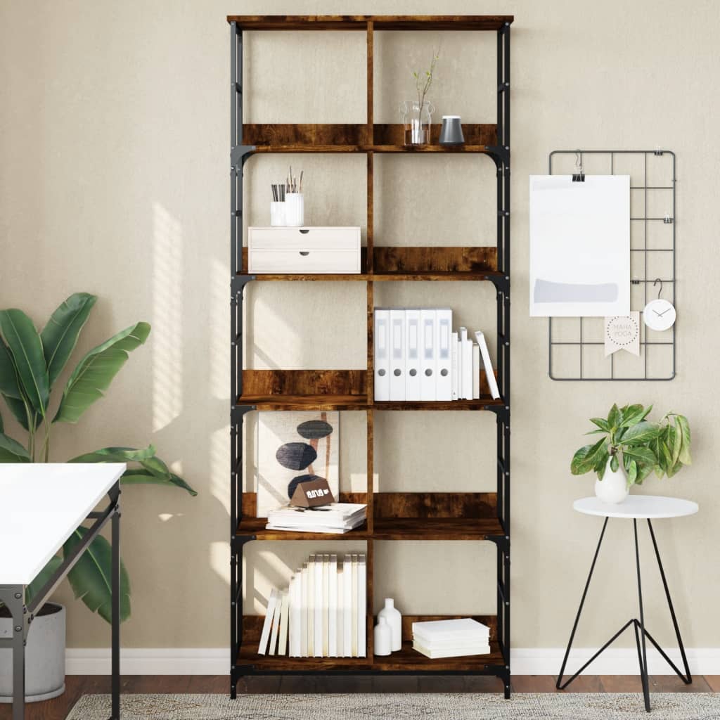 Bücherregal Räuchereiche 78,5x33x188,5 cm Holzwerkstoff