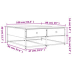 Couchtisch Braun Eichen-Optik 100x99x40 cm Holzwerkstoff