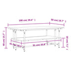 Couchtisch Schwarz 100x50x40 cm Holzwerkstoff