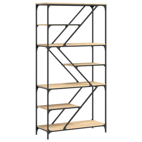 Bücherregal Sonoma-Eiche 91x36x176 cm Holzwerkstoff und Stahl