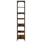 Bücherregal Räuchereiche 91x36x176 cm Holzwerkstoff und Stahl