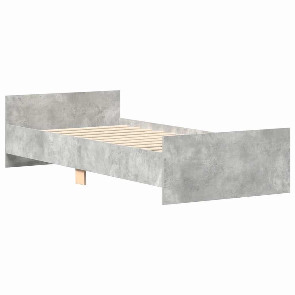 Bettgestell Betongrau 90x200 cm Holzwerkstoff