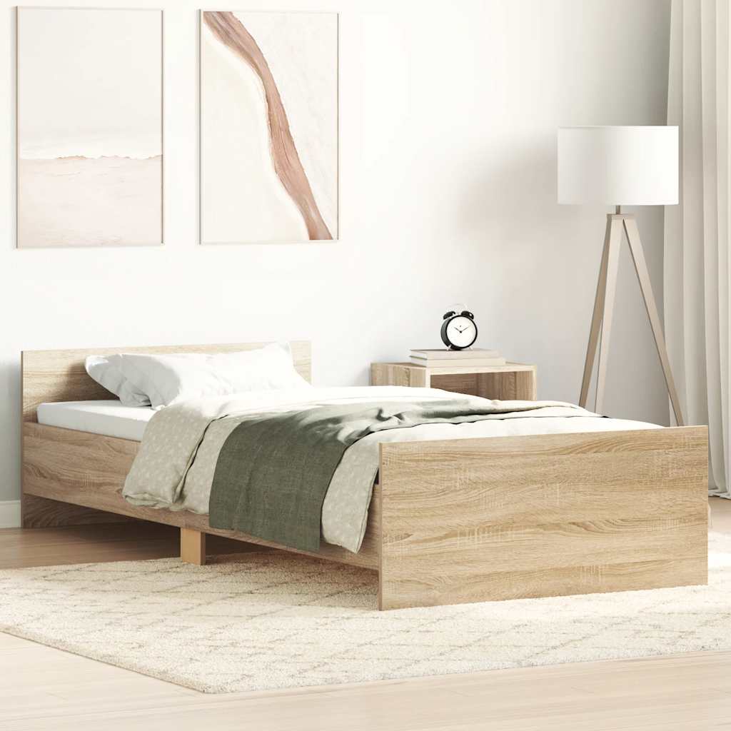 Bettgestell ohne Matratze Sonoma-Eiche 100x200 cm Holzwerkstoff