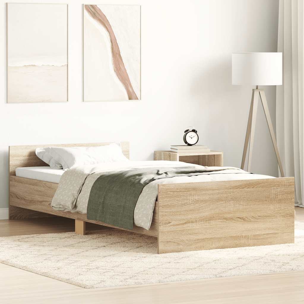 Bettgestell ohne Matratze Sonoma-Eiche 90x190 cm Holzwerkstoff