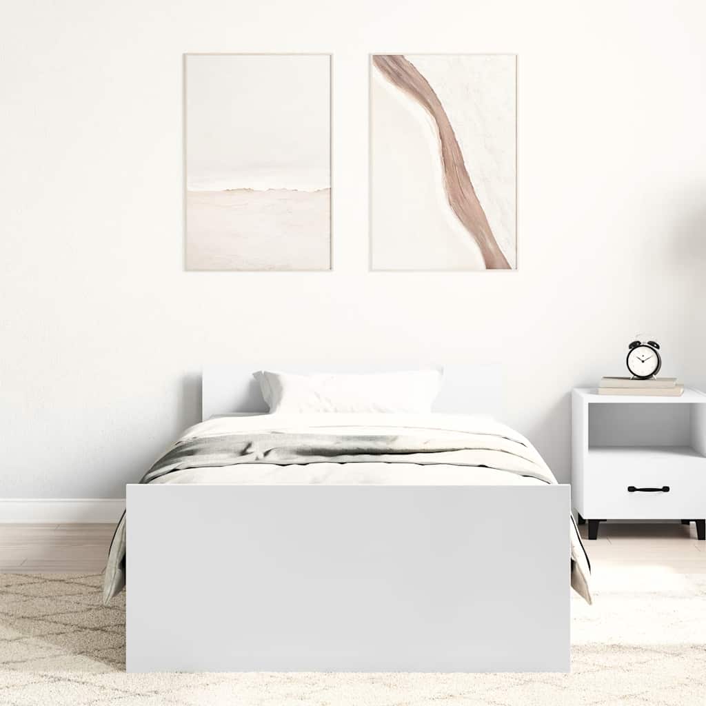 Bettgestell Weiß 75x190 cm Holzwerkstoff