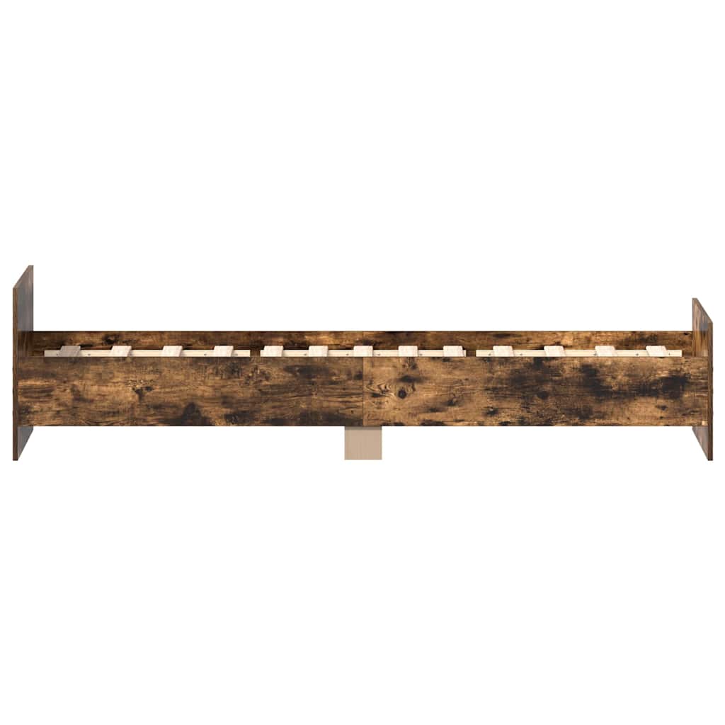 Bettgestell ohne Matratze Räuchereiche 75x190 cm Holzwerkstoff