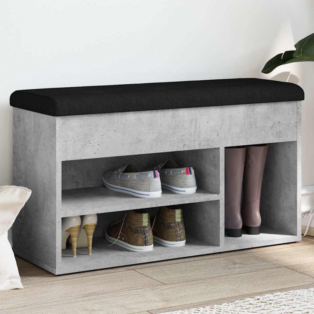 Schuhbank Betongrau 82x32x45,5 cm Holzwerkstoff