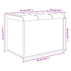 Sitzbank mit Stauraum Grau Sonoma 62x42x45 cm Holzwerkstoff